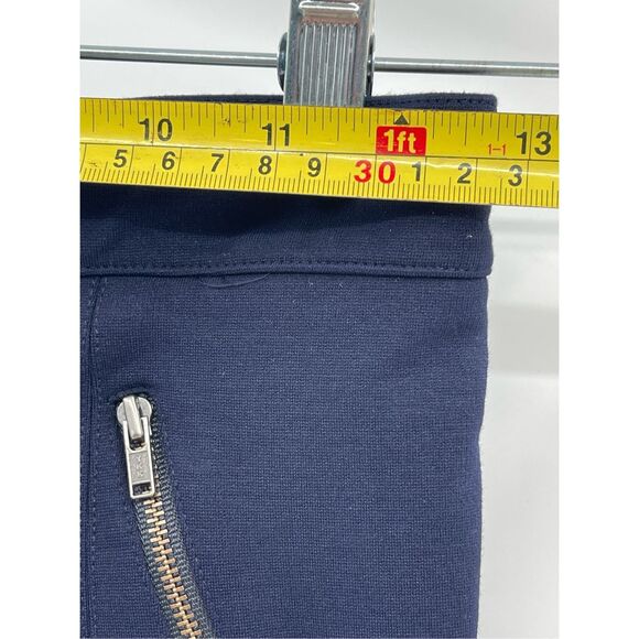 J. Crew Dress Ponte Pants Women Size 0R Navy Blue‎ Skinny Ankle Picket Zippers - Picture 3 of 11